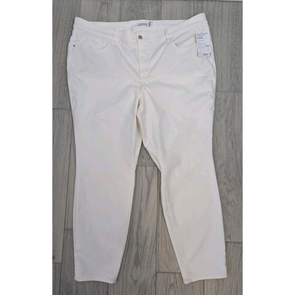 NWT ATHLETA Skulptek Ultra Skinny Jeans Women Plus 26X White Stretch Comfort 172